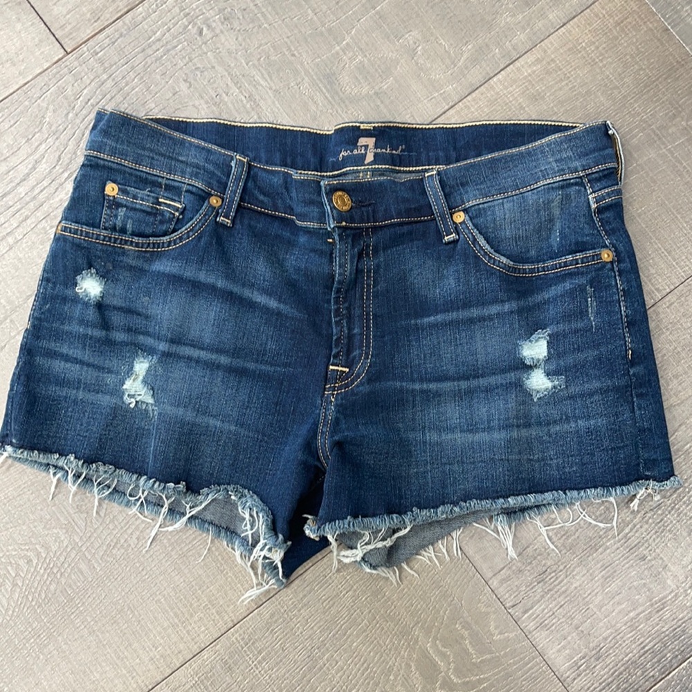 Denim cut off shorts